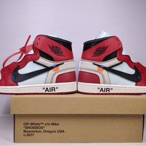 Off-White x Nike Air Jordan 1 Red Sneakers